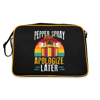 Pepper spray first, apologize later. antisocial - Retro Bag - black/gold - Back