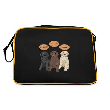 What's your Labrador color ? Espresso, cappuccino - Retro Tasche - Schwarz/Gold - Hinten
