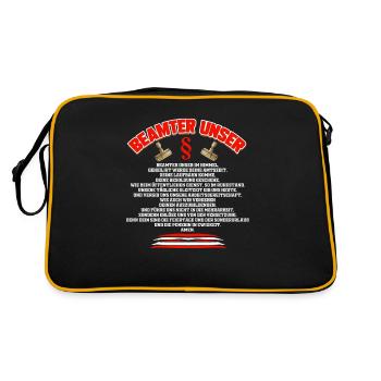Beamter Unser - Lustiger Spruch für Beamten - Retro Tasche - Schwarz/Gold - Hinten