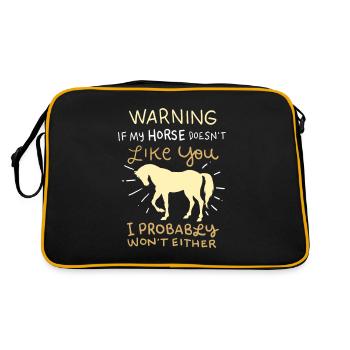 Si mon cheval ne t’aime pas, je serai - Sac Retro - noir/or - Dos