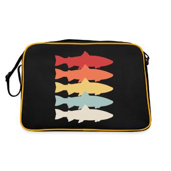 Steelhead Rainbow Trout Fish Freshwater Fishing - Retro Bag - black/gold - Back