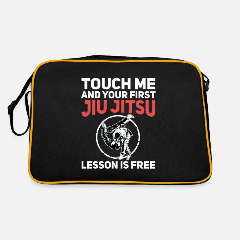 Touch me and your first Jiu jitsu Les... Jiu Jitsu - Retro Tasche - Schwarz/Gold