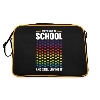 100 Tage Schule Lehrer Schultag Schüler Geschenk - Retro Tasche - Schwarz/Gold - Hinten