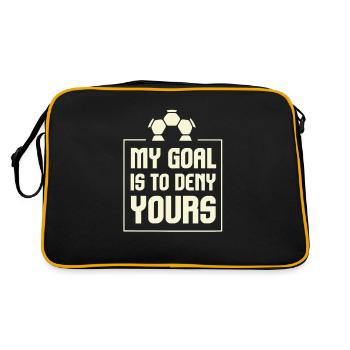 My Goal Is To Deny Yours Soccer Goalie Distressed - Retro Tasche - Schwarz/Gold - Hinten