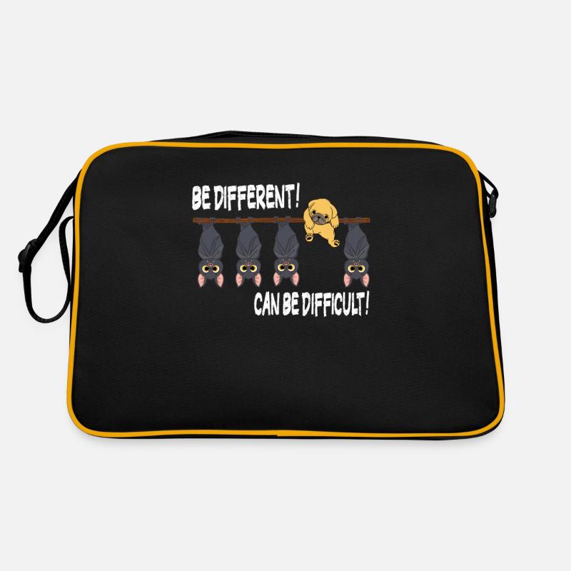 Süßer Hund Fledermäuse Be different Sei anders Retro Tasche