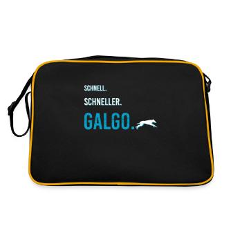 Galgo Greyhound Greyhound Holder Gift Idea - Retro Bag - black/gold - Back