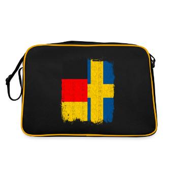 German Swedish Flag - Retro Bag - black/gold - Back