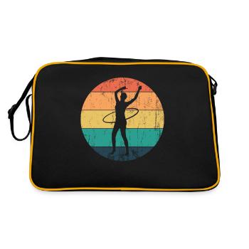 Hula-Hoop Frau im Training hullert - Retro Tasche - Schwarz/Gold - Hinten