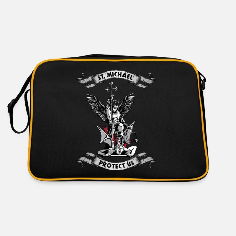 Archangel Saint Michael Protect Us Defend Us - Sac Retro - noir/or