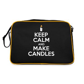 Restez calme et faites des bougies bougie faisant le diy - Sac Retro - noir/or - Dos