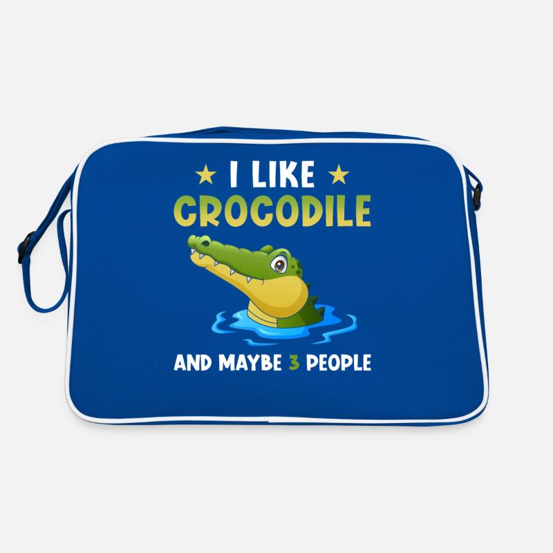 Krokodil Niedlich lustiger Spruch Retro Tasche