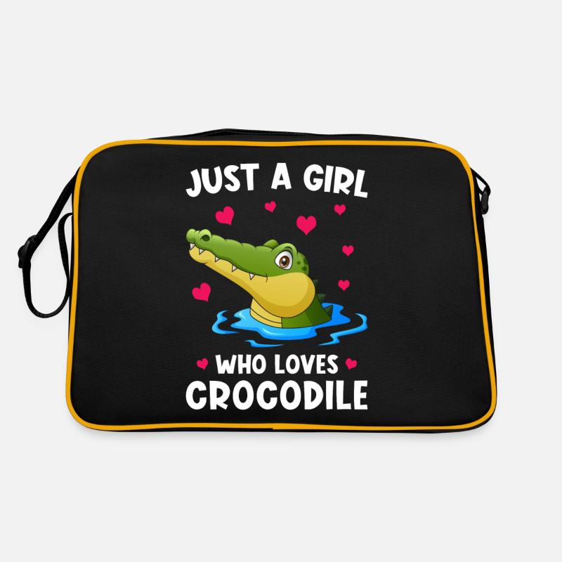 Krokodil Niedlich lustiger Spruch Retro Tasche