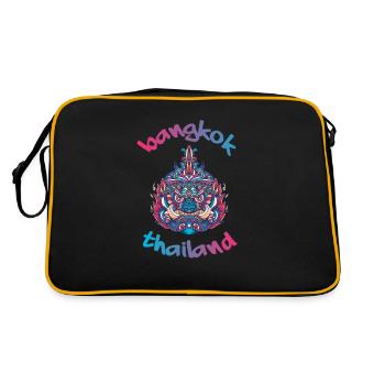 Bangkok Thaïlande Backpacker Voyage - Sac Retro - noir/or - Dos