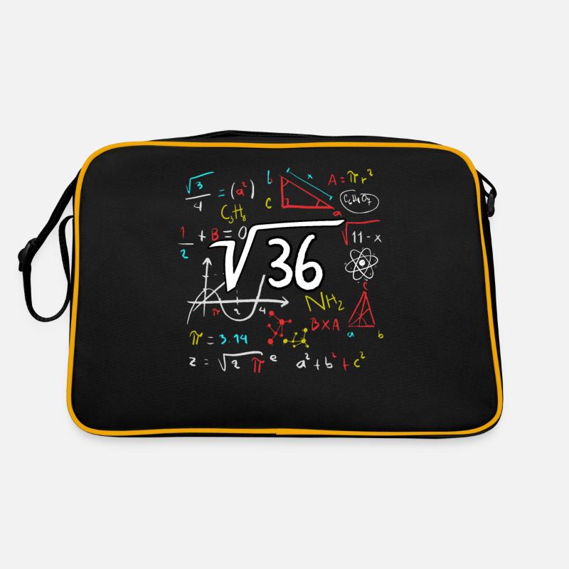 6ème anniversaire racine de 36 = 6 ans - Sac Retro - noir/or