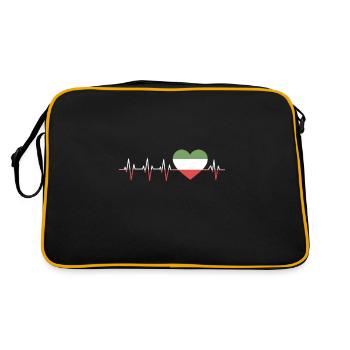Italien Herzschlag Italia Herz Italien Heartbeat - Retro Tasche - Schwarz/Gold - Hinten