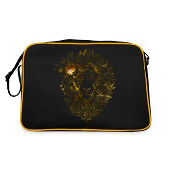 Soleil Lion magnifique crinière de lion Tête de Lion - Sac Retro - noir/or - Dos