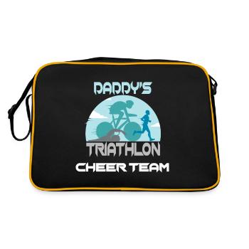 DADDYS TRIATHLON CHEER TEAM - Retro Tasche - Schwarz/Gold - Hinten
