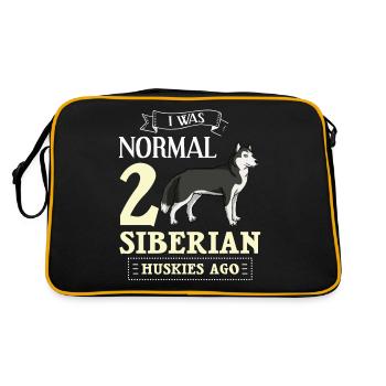 Siberian husky chiot chiots propriétaires amant - Sac Retro - noir/or - Dos