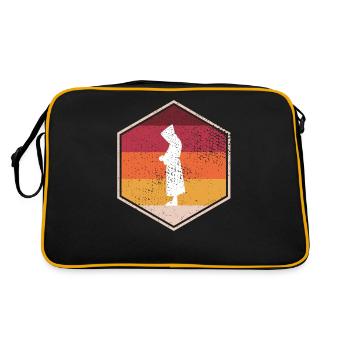 Retro Monk Hexagon Design - Retro Bag - black/gold - Back