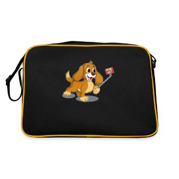 Dog Animal Love Puppy Selfies Good Boy Doggo Gift - Retro Bag - black/gold - Back