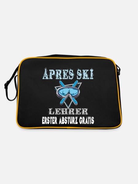 APRES SKI LEHRER -Funny saying - Retro Bag - black/gold - Back