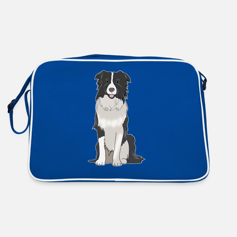 Border Collie Geschenk Retro Tasche