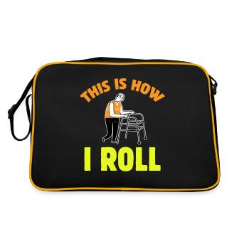 Drôle de vieillards Comme je roule Vieux Gag - Sac Retro - noir/or - Dos