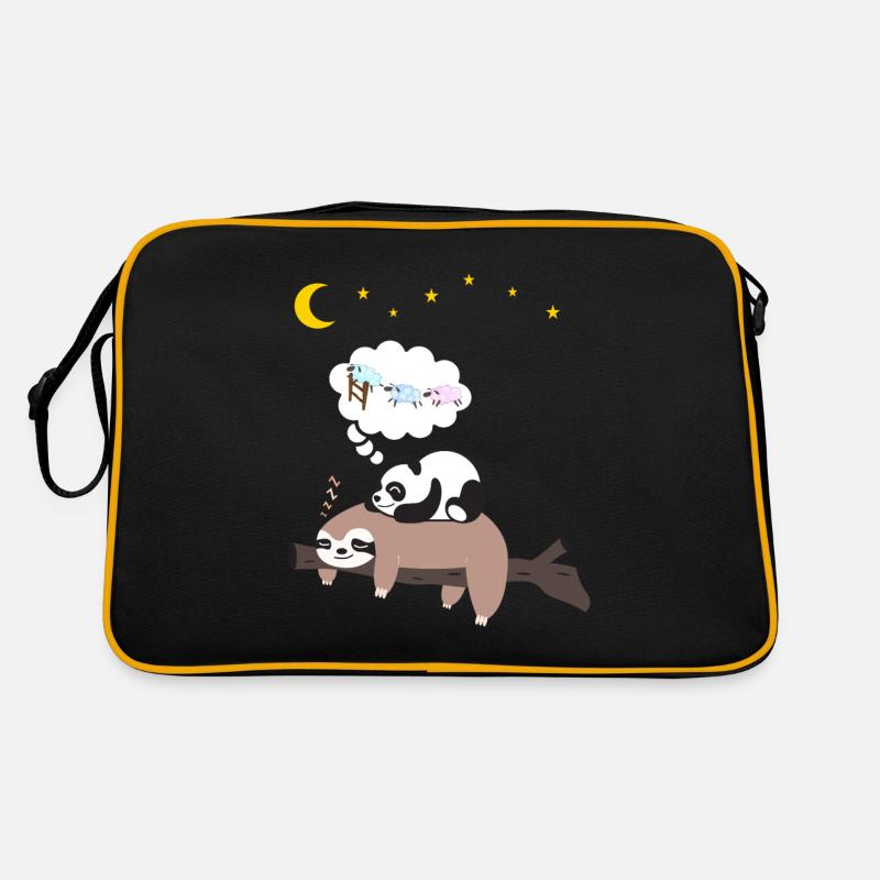 Süßer Panda Schläft auf Faultier Pyjama Retro Tasche
