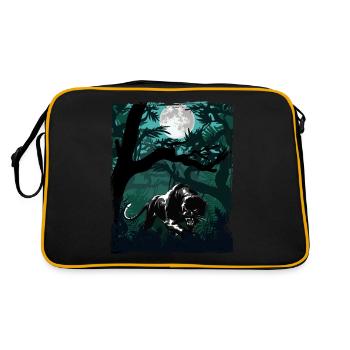 Panthère noire dans la jungle - Sac Retro - noir/or - Dos