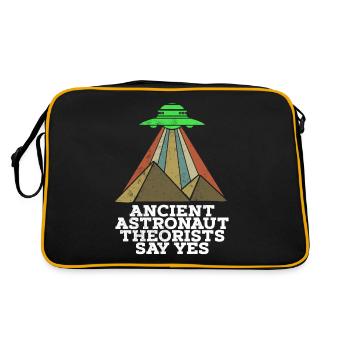 Funny Meme Ancient Astronaut Theorist Say - Retro Bag - black/gold - Back