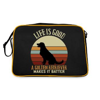 Golden retriever Makes it Batter Goldi - Sac Retro - noir/or - Dos