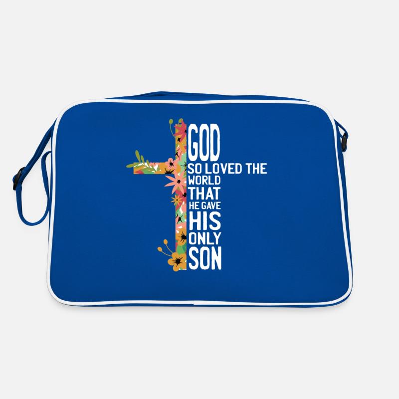 Gott Kreuz Glaube Bibelvers Spruch Geschenk Retro Tasche