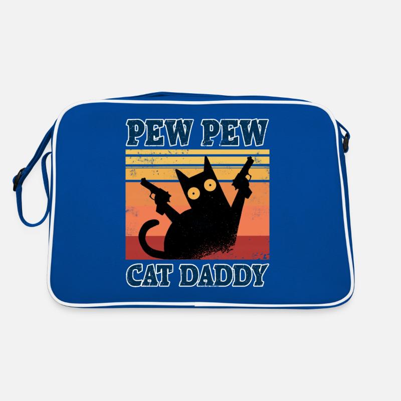 Cat Daddy Vintage 80s Pew Pew Cat Cat Papa Retro Bag