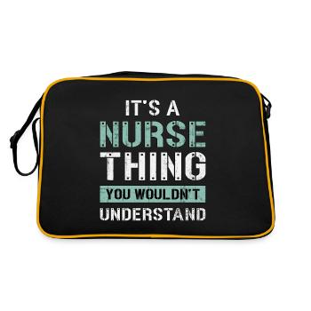 Intensivpflege Pfleger Krankeschwester Pflege - Retro Tasche - Schwarz/Gold - Hinten