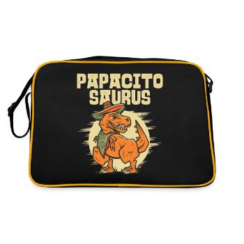 Papacito Saurus Papà T rex Regalo Dinosaurio - Sac Retro - noir/or - Dos