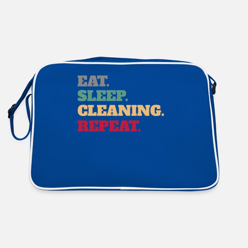 Funny Food Sleeping Cleaning Repeat Retro Bag