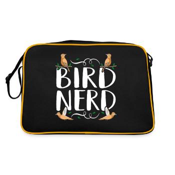Bird Nerd Geschenk Für Bird Day! - Retro Tasche - Schwarz/Gold - Hinten