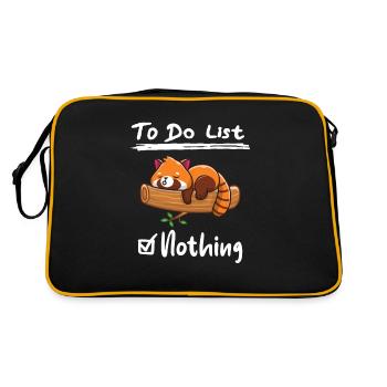 To Do List Nothing lustiges und süßes Faultier - Retro Tasche - Schwarz/Gold - Hinten
