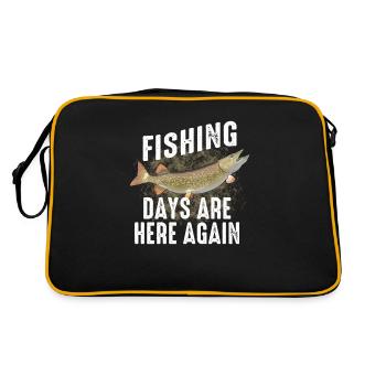 Drôle de pêche au brochet du nord Cadeau de - Sac Retro - noir/or - Dos