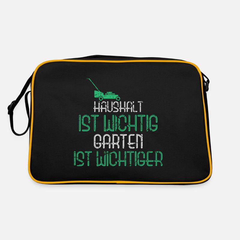 Lustiger Gärtner Spruch - Retro Tasche - Schwarz/Gold