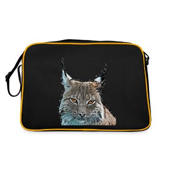 Luchs - Retro Tasche - Schwarz/Gold - Hinten