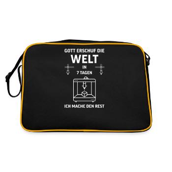 3D Druck Printing CAD PLA Filament 3d drucken - Retro Tasche - Schwarz/Gold - Hinten