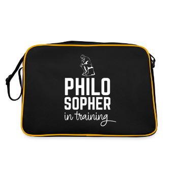 Philosoph in der Ausbildung - Retro Tasche - Schwarz/Gold - Hinten
