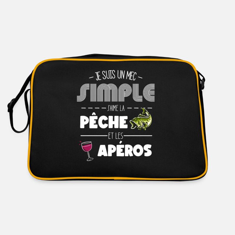 Je Suis Un Mec Simple Jaime La Pêche et Les Apéros Sac Retro