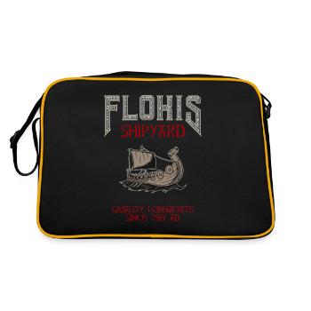 Flokis Shipyard - Viking Longboat - Retro Tasche - Schwarz/Gold - Hinten