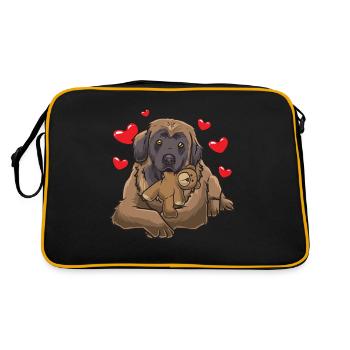 Doux Leonberger chien avec peluche - Sac Retro - noir/or - Dos