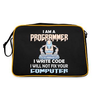 PROGRAMMER CODER HACKER - Retro Bag - black/gold - Back