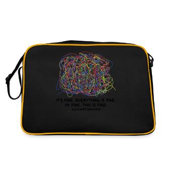 It's Fine Everything Is Fine I'm Fine This IS Fine - Retro Bag - black/gold - Back