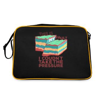 Drôle de T-shirt pun géologue | « C’est ma fille - Sac Retro - noir/or - Dos