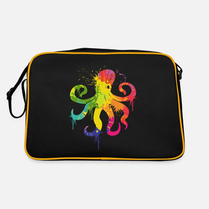 Rainbow Day Colorful Octopus Animal Retro Bag